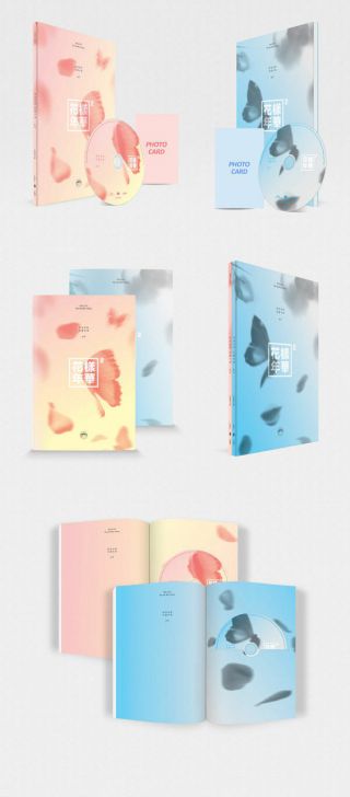 BTS IN THE MOOD FOR LOVE PT.  2 4th Mini Album 2Ver SET,  2ea PhotoBook,  2p Card,  GIFT 5