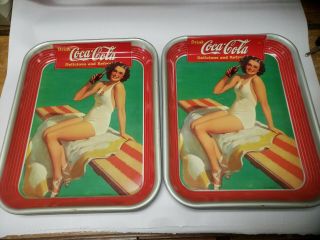 1939 Coca - Cola Pin Up Trays Fantasic