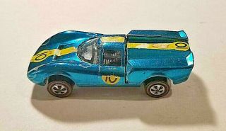 1969 Mattel Hot Wheels Lola Gt70 " Red Line " (aqua) Us Sharp Gp Racer