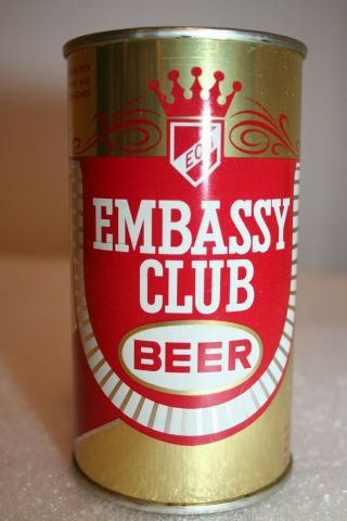 Embassy Club Beer 12 Oz.  Flat Top Beer Can From Norfolk,  Virginia