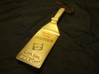 Vintage Jack In The Box Restaurant Gold Metal Spatula Cook Less More Often