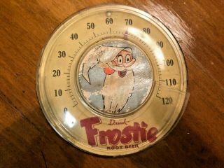 Vintage Old " Frostie " Plastic & Cardboard Thermometer,  1960 