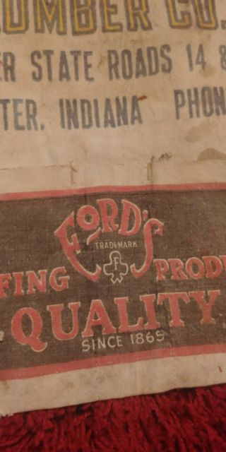 VINTAGE A.  R.  FANSLER LUMBER CO.  NAIL APRON FORDS ROOFING PRODUCT ' S advertising 7