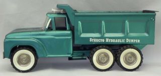 Vintage Structo Hydraulic Dumper Dump Truck Complete Metallic Blue / Teal