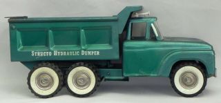 Vintage STRUCTO Hydraulic Dumper Dump Truck Complete Metallic Blue / Teal 2