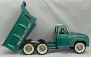 Vintage STRUCTO Hydraulic Dumper Dump Truck Complete Metallic Blue / Teal 6