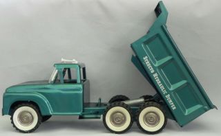 Vintage STRUCTO Hydraulic Dumper Dump Truck Complete Metallic Blue / Teal 7