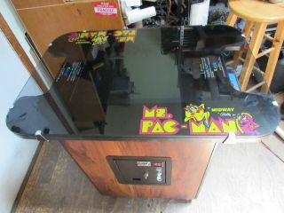 Classic Coin Op Cocktail Table Arcade Game Pacman Ms Pacman
