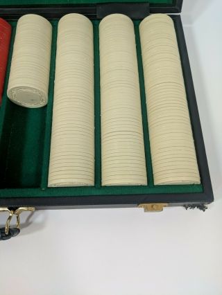 Vintage Poker Chips Set of 500 Mermaid design In Leather Case 6