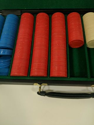 Vintage Poker Chips Set of 500 Mermaid design In Leather Case 7