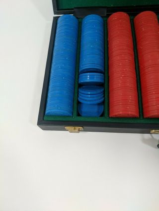 Vintage Poker Chips Set of 500 Mermaid design In Leather Case 8