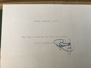 Peter Cushing Hand Signed Hammer Autograph