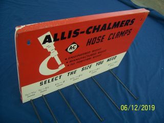 ALLIS - CHALMERS TRACTOR DEALER ADVERTISING SIGN FARM PARTS DISPLAY RACK 3