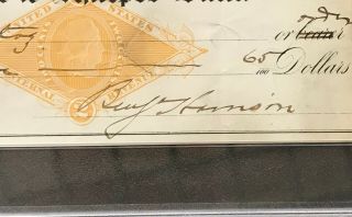 President Benjamin Harrison Signed 1881 Check Autographed PSA/DNA 7 NM AUTO 2