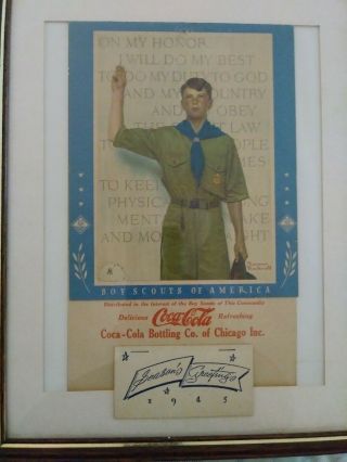 1945 Chicago Coca - Cola Calendar Bsa Norman Rockwell Seasons Greetings