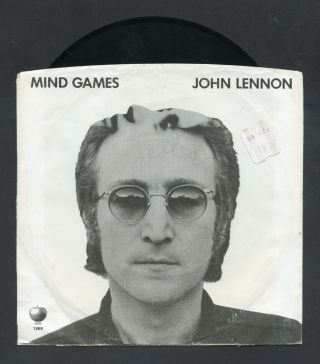 John Lennon Signed Mind Games 7 " Record Vinyl Single Auto Jsa Loa The Beatles