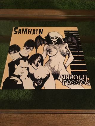 Samhain,  Unholy Passion - Tan Cover Lp Plan 9 Pl9 - 05 Goth Rock Punk Danzig