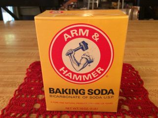 Vintage 1950’s,  16 Ounce Package Of Arm & Hammer Baking Soda,  Old Stock
