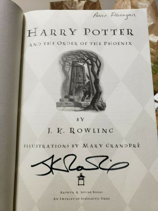 J.  K.  Rowling Autographed Harry Potter Book