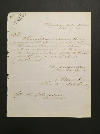 1846 Robert J Walker,  Francis Spinner,  Secretary Treasury Document Letter Signed