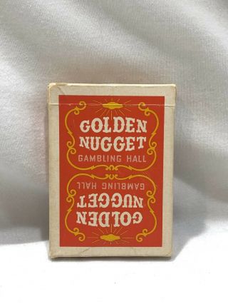 Vintage Golden Nugget Gambling Hall Las Vegas Red/orange Deck Playing Cards