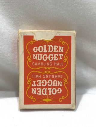 Vintage Golden Nugget Gambling Hall Las Vegas Red/Orange Deck Playing Cards 2