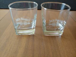 2 Jack Daniels Single Barrel Square Short Glasses