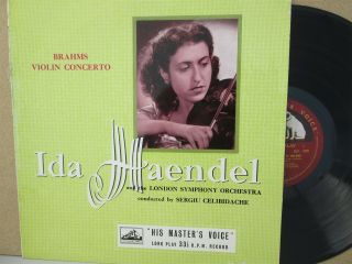 Clp 1032 Hmv Ed1 Uk - Ida Haendel - Brahms Violin Concerto Celibidache Lp 215g Ex -