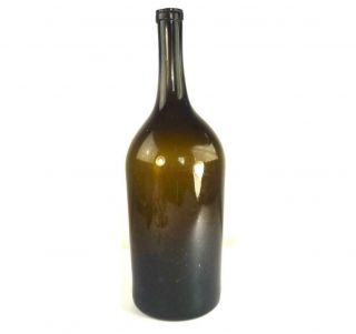 N962 Antique Georgian Or Regency Olive Green Magnum Wine Bottle