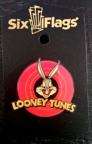 Six Flags Theme Park Looney Tunes Bugs Bunny Enamel Collectible Pin Rare