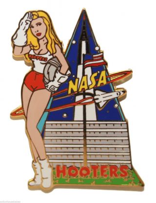 Hooters Sexy Nasa Girl Texas Astronaut/shuttle/rocket Johnson Space Center Pin