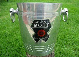 Moet & Chandon Vintage Champagne Aluminum Cooler Ice Bucket.  Made In France