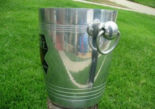 Moet & Chandon Vintage Champagne Aluminum Cooler Ice Bucket.  Made In France 7