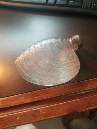 Foust Whiskey Distillery Clam Seashell Figural Flask Nip - Glen Rock Pa Bottle 6