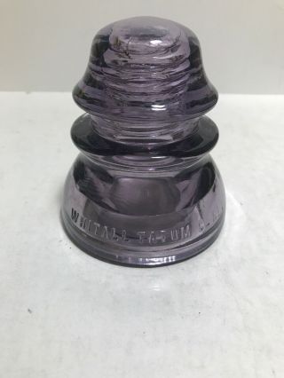 Vintage Purple Whitall Tatum Glass Insulator No.  1