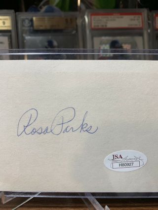 Rosa Parks Signed Autographed 3x5 Card Jsa Certified