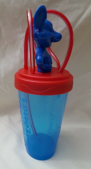 2014 Chuck E Cheese ' s Souvenir Plastic Tumbler Plastic Cup,  Lid & Crazy Straw 5