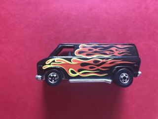 Vintage 1974 Hot Wheels Van Black with Flames Hong Kong Die Cast VGC 2