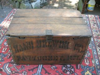 RARE ANTIQUE 1917 HAND BREWING CO PAWTUCKET RI BEER WOOD CRATE CASE PRE PROHIBI 3