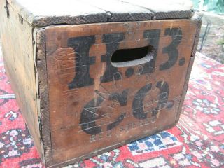 RARE ANTIQUE 1917 HAND BREWING CO PAWTUCKET RI BEER WOOD CRATE CASE PRE PROHIBI 4