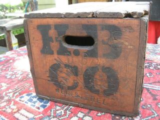 RARE ANTIQUE 1917 HAND BREWING CO PAWTUCKET RI BEER WOOD CRATE CASE PRE PROHIBI 5