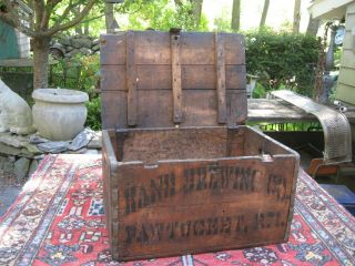 RARE ANTIQUE 1917 HAND BREWING CO PAWTUCKET RI BEER WOOD CRATE CASE PRE PROHIBI 6