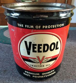 Rare Vintage Veedol Oil Co.  5 Gallon Can.  Oklahoma