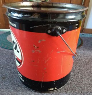 RARE Vintage VEEDOL OIL Co.  5 Gallon CAN.  Oklahoma 2