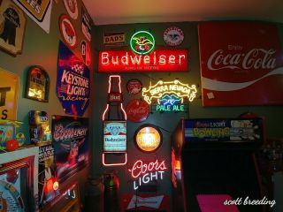 Anheuser Busch Budweiser King Of Beers Neon Light Eagle Beer Bar Sign 4 