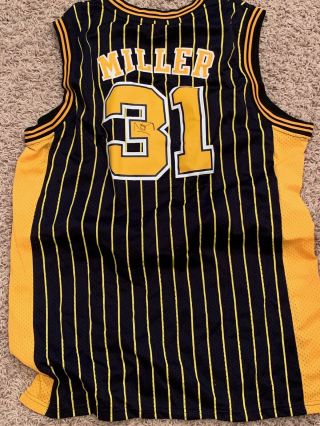 Reggie Miller SIGNED Indiana Pacers Jersey Stitched Autographed XL 2