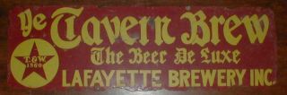 Ye Tavern Brew Porcelain Sign Lafayette Brewery 1930 - 40 