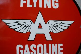 VINTAGE FLYING A GASOLINE PORCELAIN SIGN GAS SERVICE STATION PUMP PLATE OIL 3