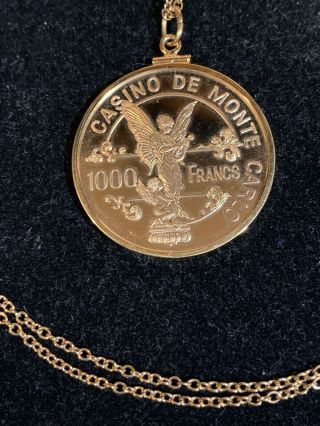 1979 Gold.  50 Fine Proof Casino De Monte Carlo 1000 FRANCS Gaming Token 4