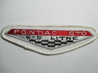 Pontiac Gto 6 - 5 Litre Patch,  Vintage,  Nos,  Rare,  5 7/8 X 1 3/4 Inches